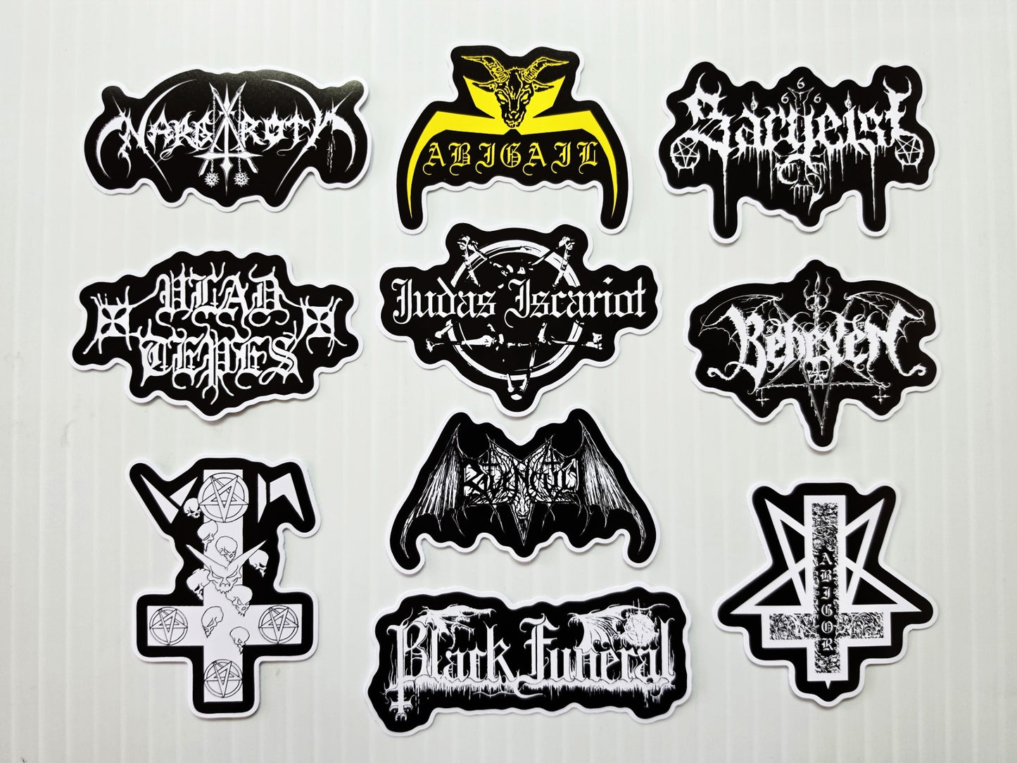 Black Metal Sticker Pack (10 Stickers) Set 8