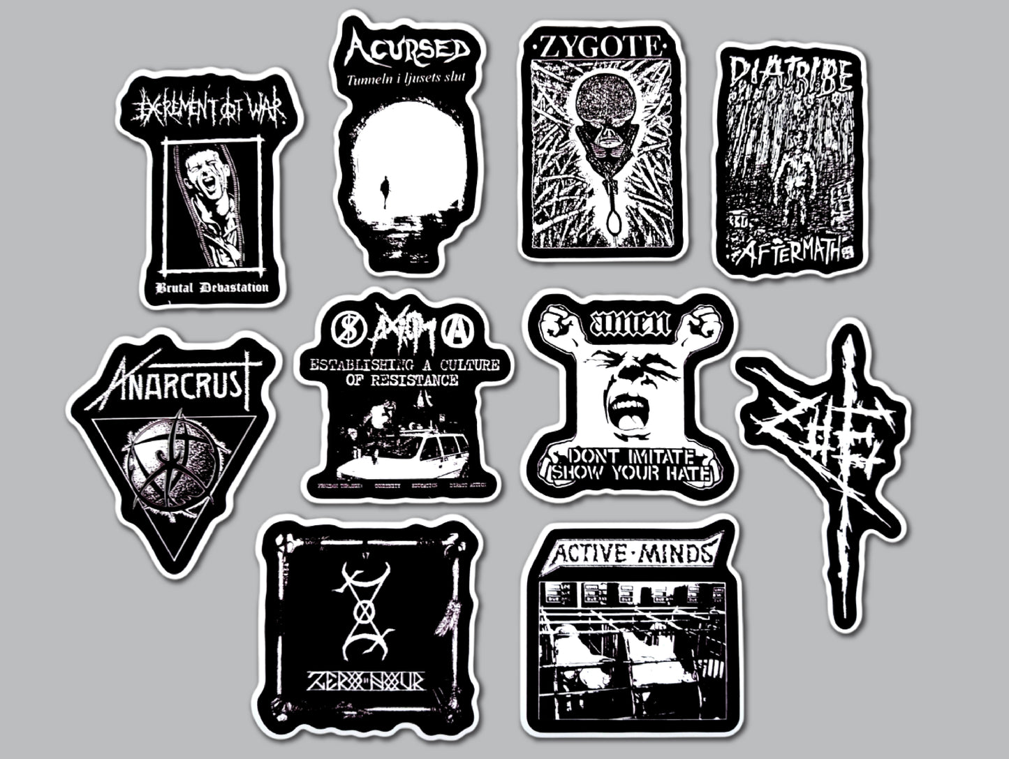 Crust Punk Sticker Pack (10 Stickers) SET 14