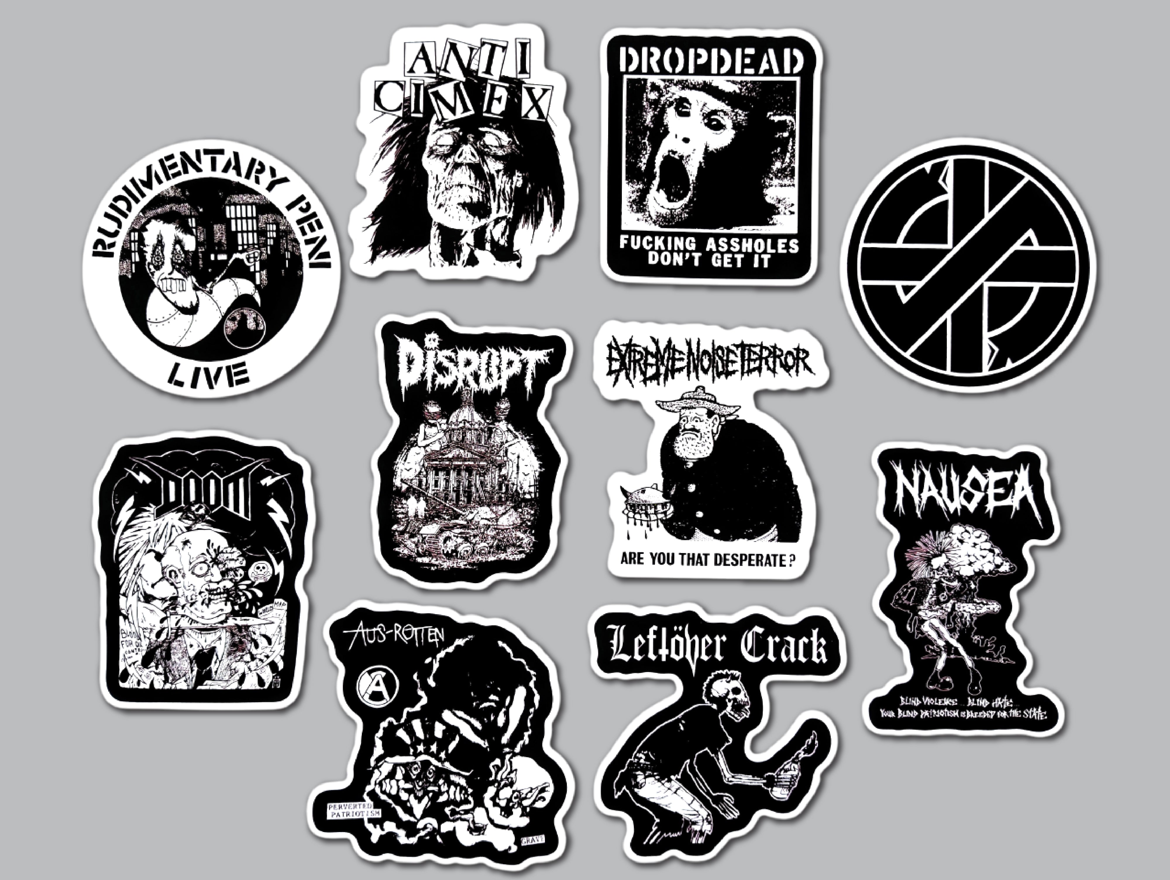 Crust Punk Sticker Pack (10 Stickers) SET 16 – Omni-Cult