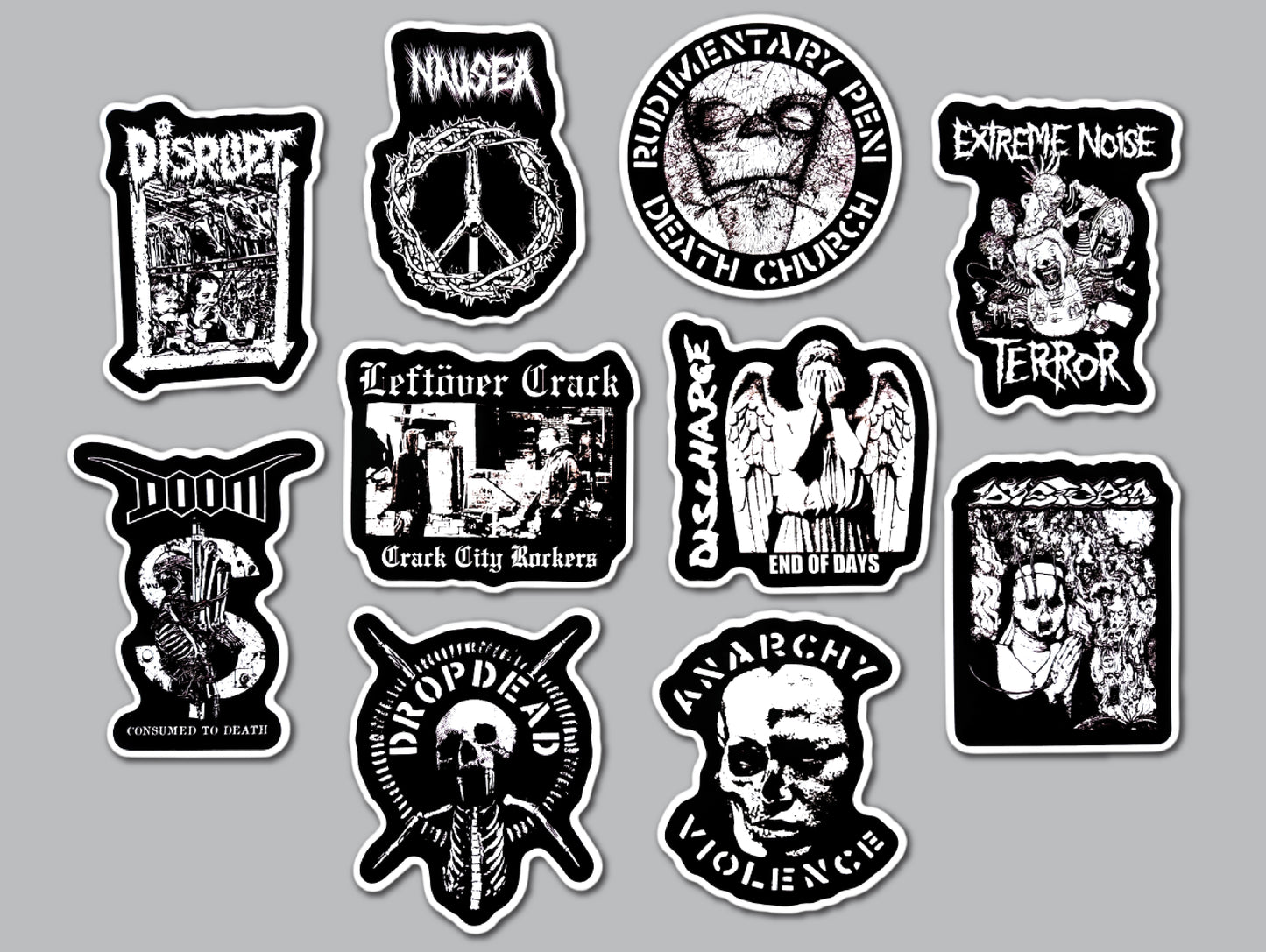 Crust Punk Sticker Pack (10 Stickers) SET 17