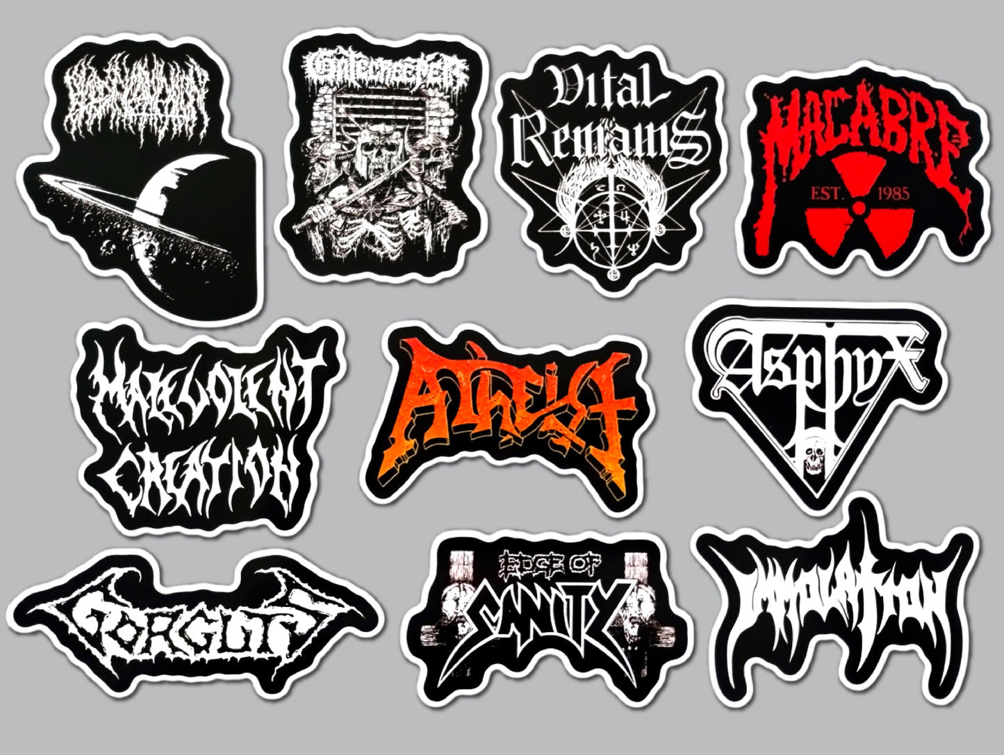 Death Metal Sticker Pack (10 Stickers) Set 8