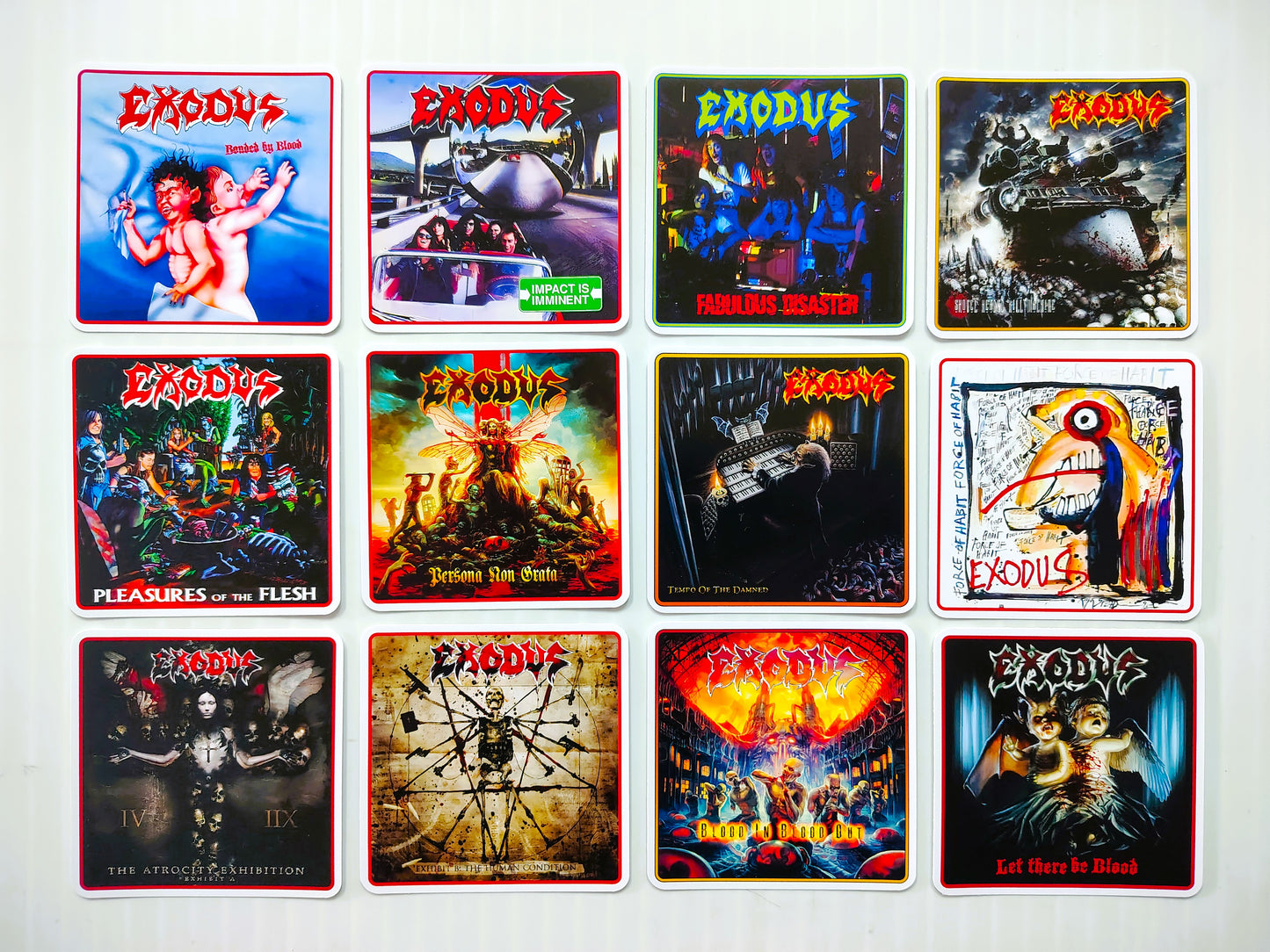 Exodus Album Cover Sticker Pack (12 Stickers)
