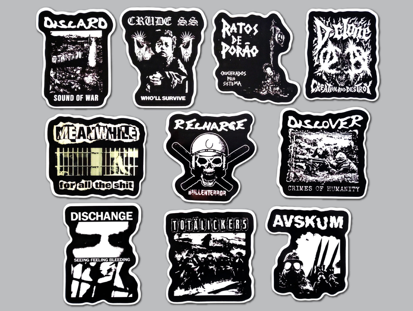 D-Beat Raw Punk Sticker Pack (10 Stickers) SET 2