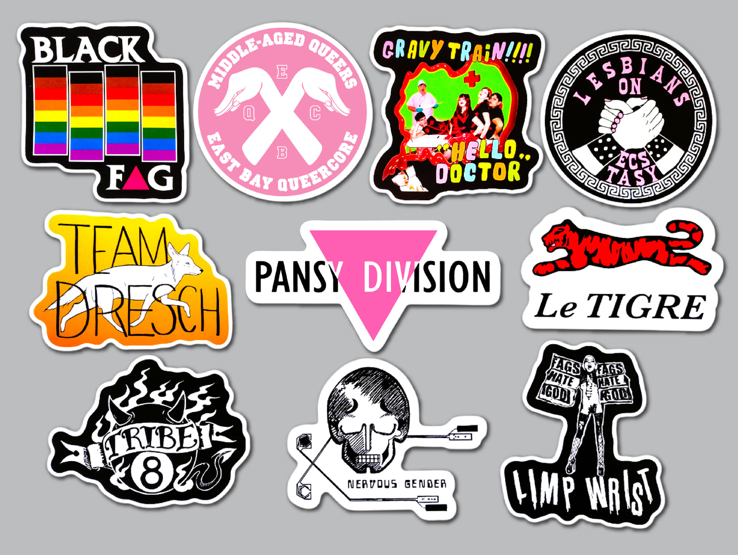 Queercore Sticker Pack (10 Stickers) SET 1