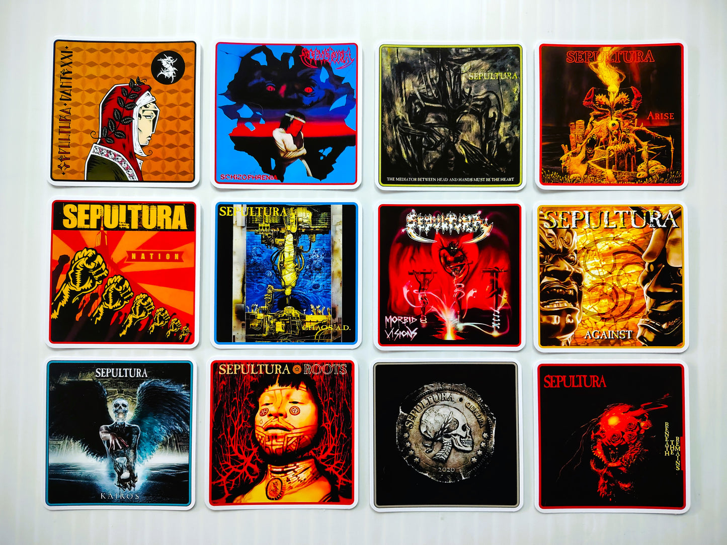 Sepultura Album Cover Sticker Pack (12 Stickers)