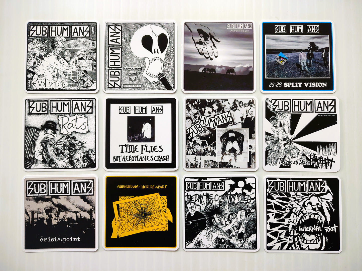 Subhumans Album Cover Sticker Pack (12 Stickers)