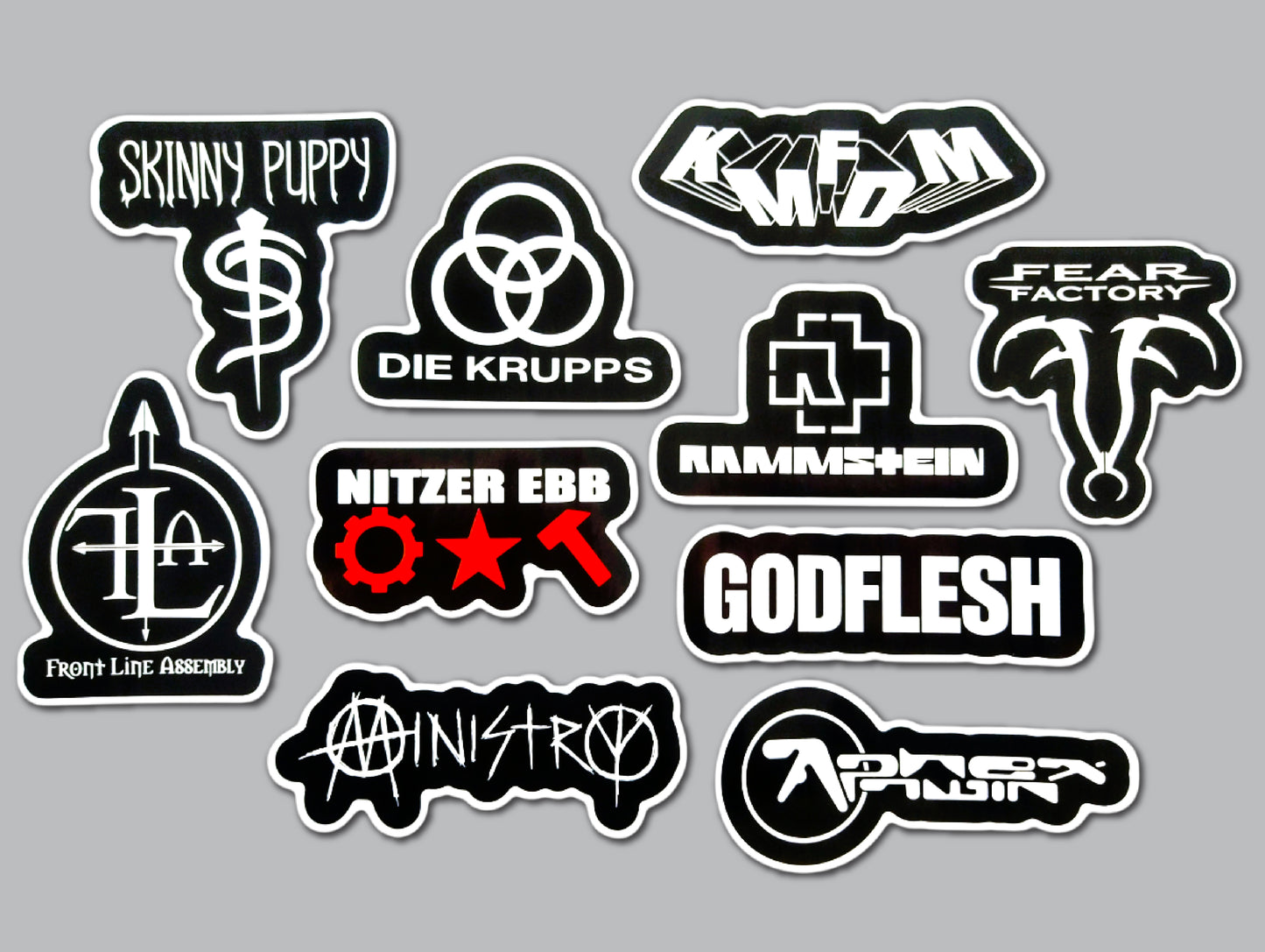 Industrial Metal Sticker Pack (10 Stickers) SET 1