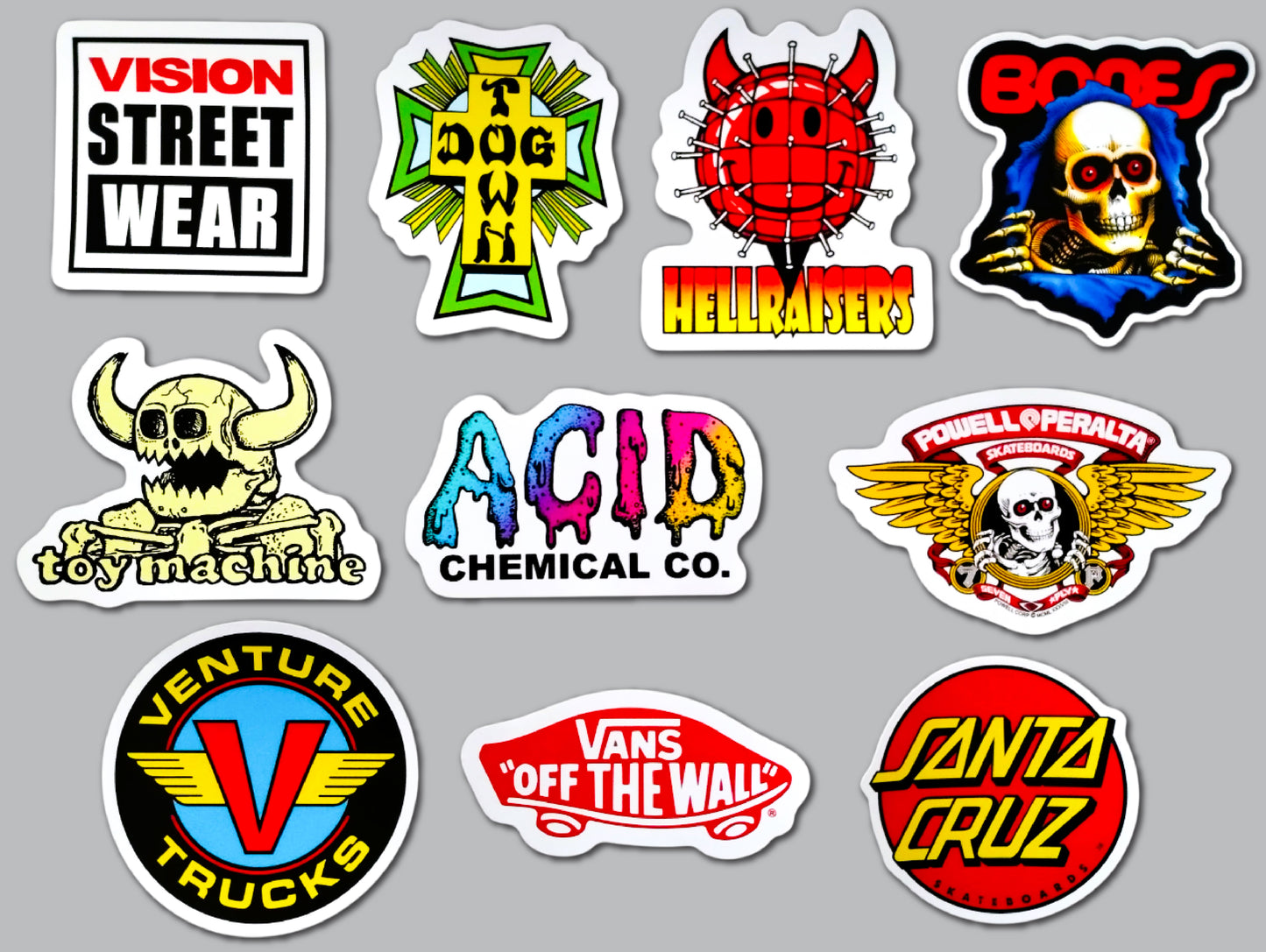 Skateboard Sticker Pack (10 Stickers) SET 2