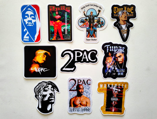 2Pac (Tupac) Hip-Hop Sticker Pack (10 Stickers)