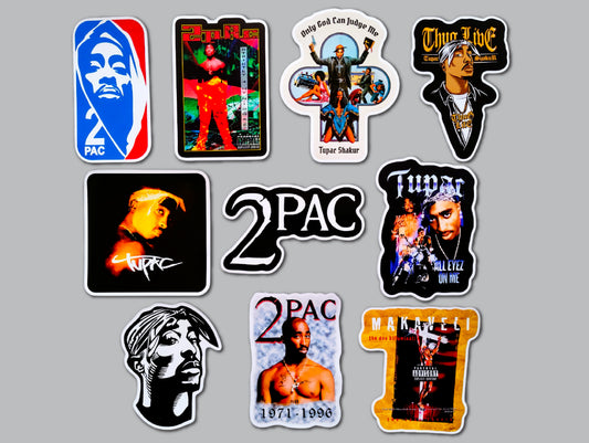 2Pac (Tupac) Hip-Hop Sticker Pack (10 Stickers)