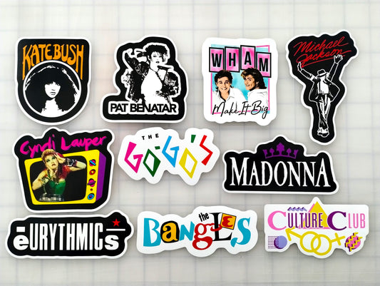 80's Pop Sticker Pack (10 Stickers) SET 1