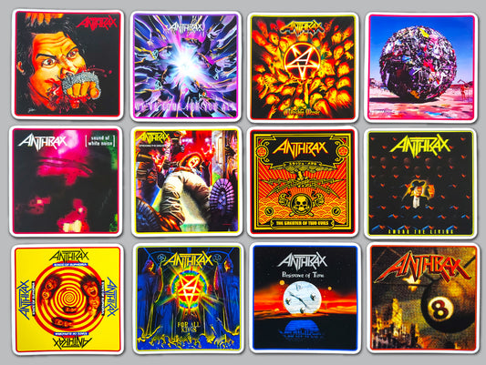 Anthrax Album Cover Sticker Pack (12 Stickers)
