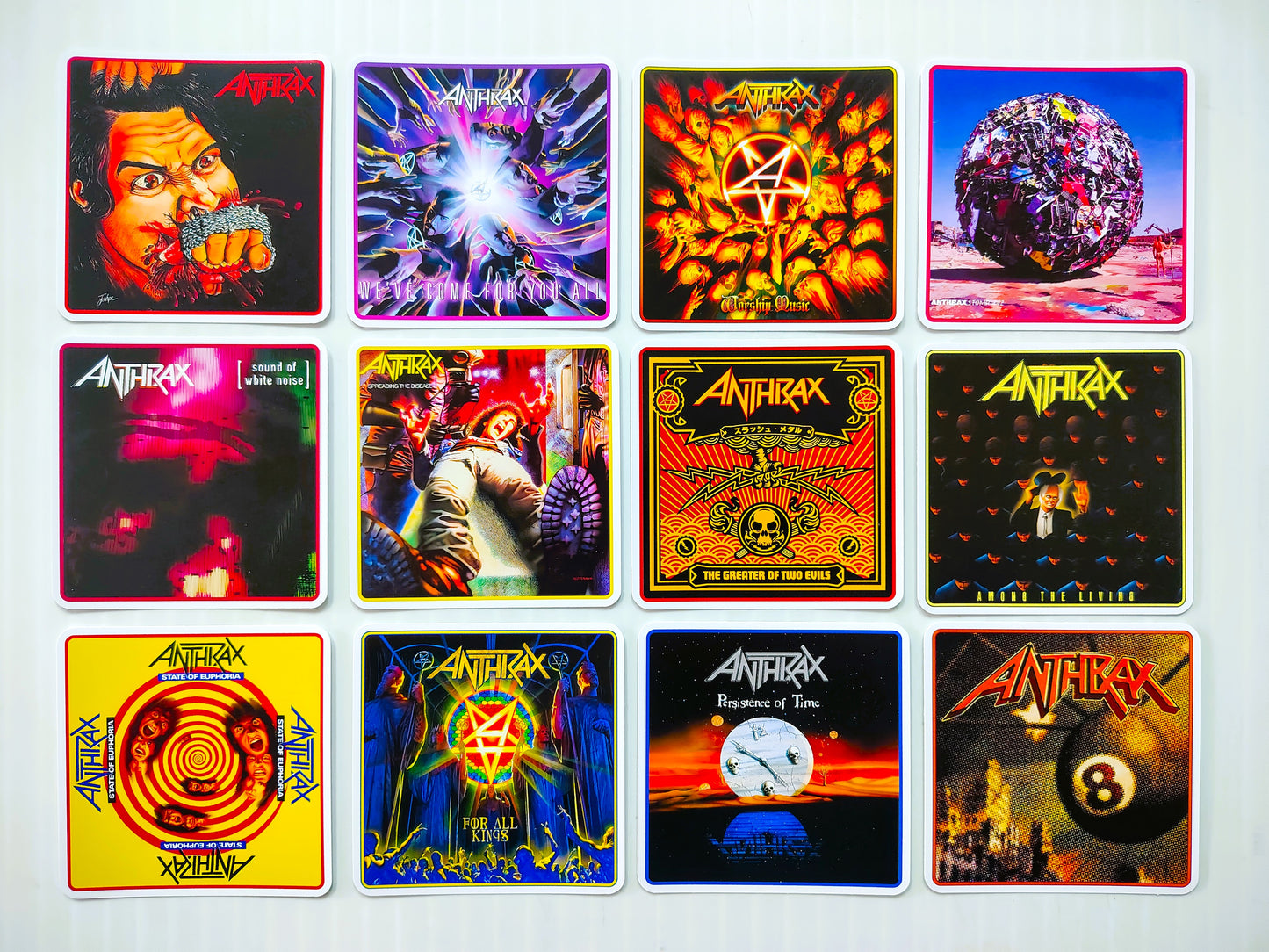 Anthrax Album Cover Sticker Pack (12 Stickers)