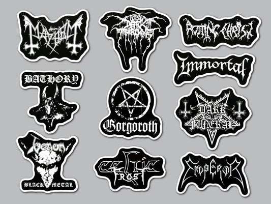 Black Metal Sticker Pack (10 Stickers) Set 1