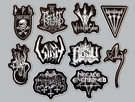 Black Metal Sticker Pack (10 Stickers) Set 10