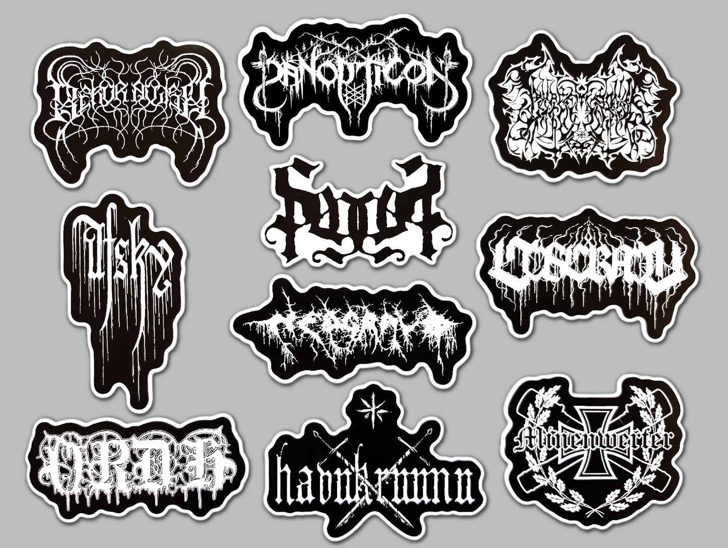 Black Metal Sticker Pack (10 Stickers) Set 11