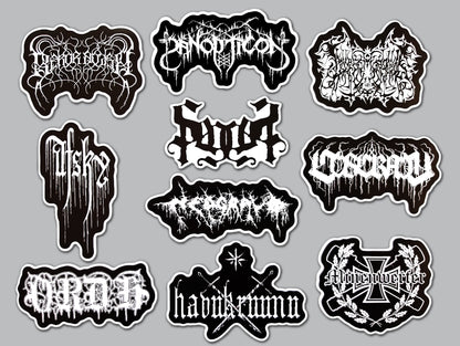 Black Metal Sticker Pack (10 Stickers) Set 11