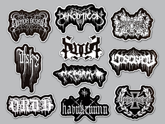Black Metal Sticker Pack (10 Stickers) Set 11