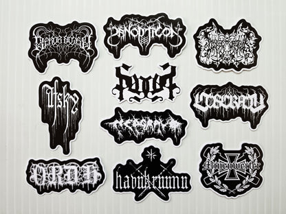 Black Metal Sticker Pack (10 Stickers) Set 11