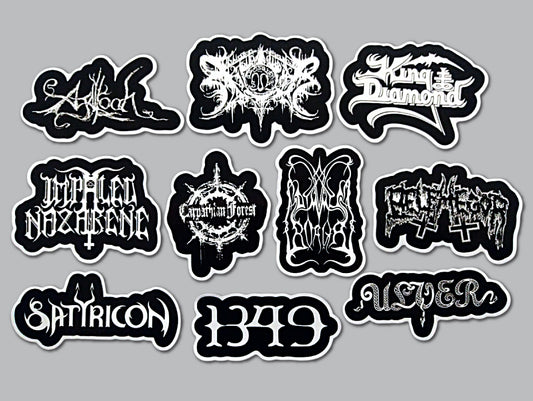 Black Metal Sticker Pack (10 Stickers) Set 2