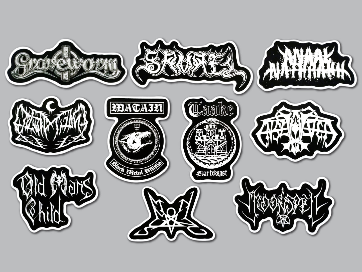 Black Metal Sticker Pack (10 Stickers) Set 3