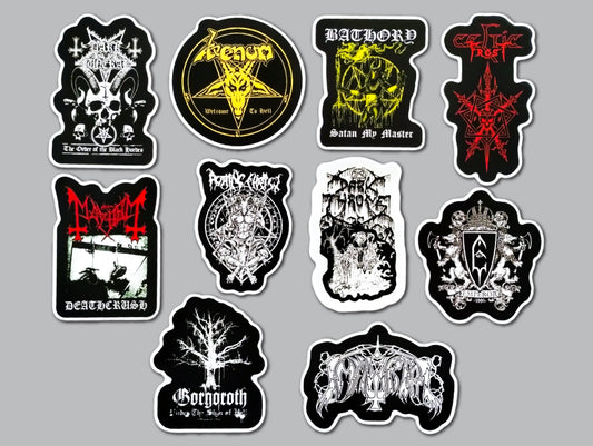 Black Metal Sticker Pack (10 Stickers) Set 5