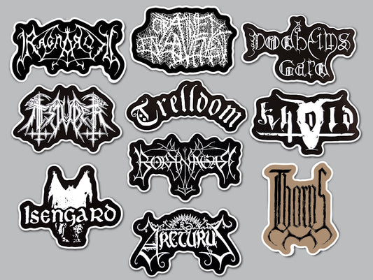 Black Metal Sticker Pack (10 Stickers) Set 6