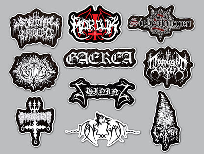 Black Metal Sticker Pack (10 Stickers) Set 7