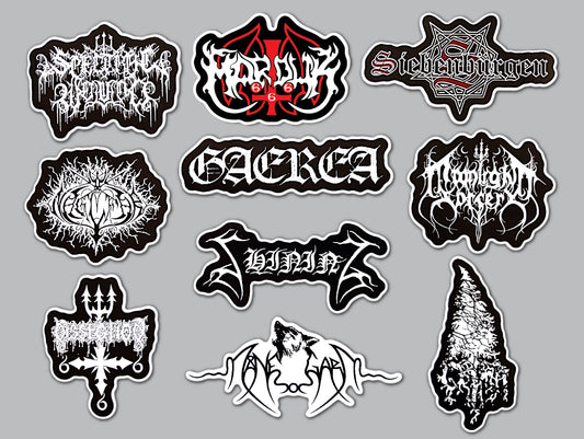 Black Metal Sticker Pack (10 Stickers) Set 7