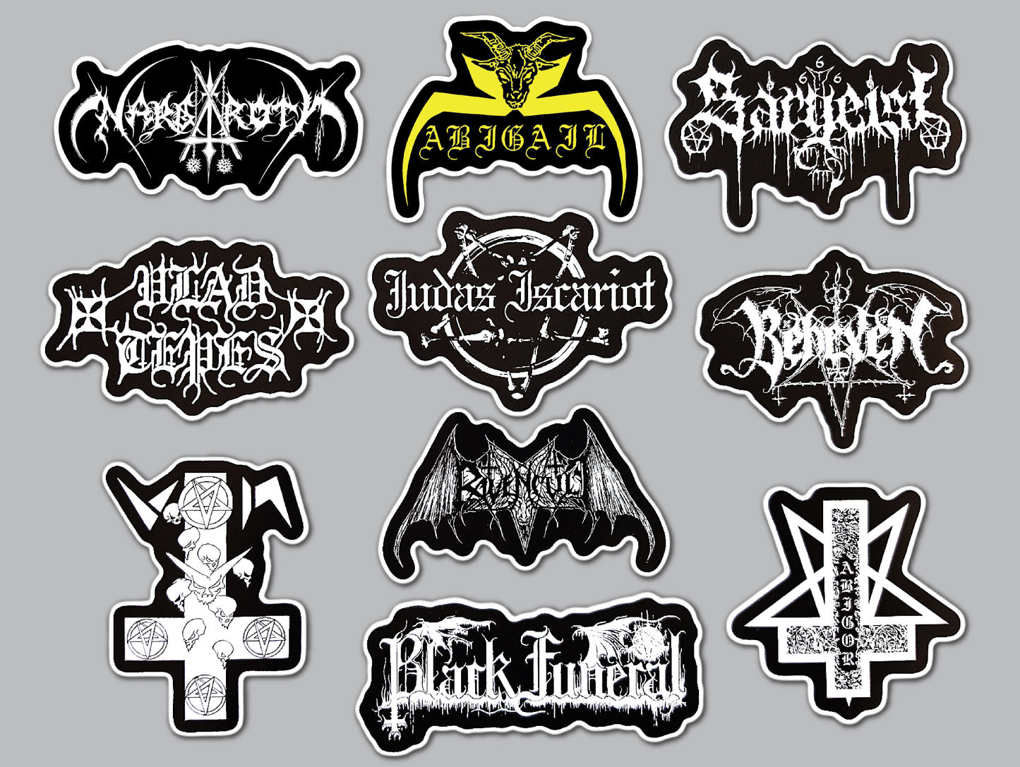 Black Metal Sticker Pack (10 Stickers) Set 8