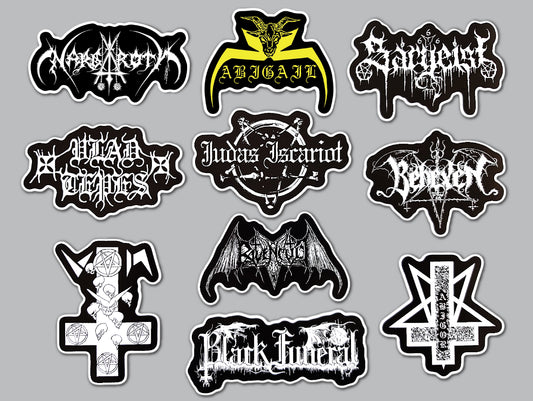 Black Metal Sticker Pack (10 Stickers) Set 8