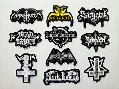 Black Metal Sticker Pack (10 Stickers) Set 8