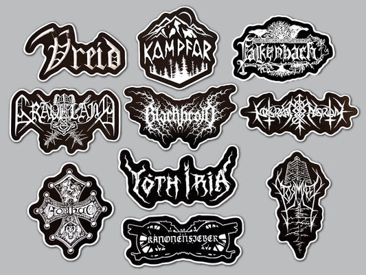 Black Metal Sticker Pack (10 Stickers) Set 9