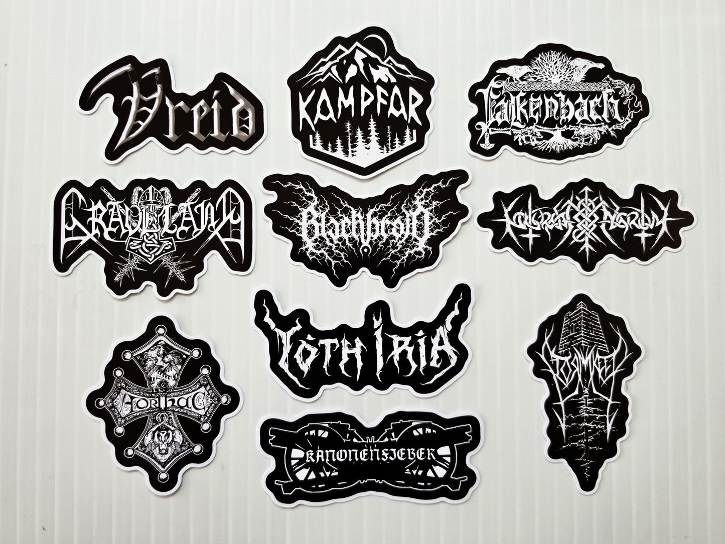 Black Metal Sticker Pack (10 Stickers) Set 9