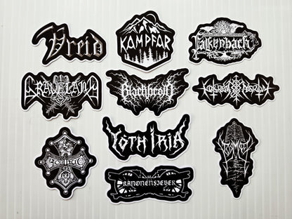 Black Metal Sticker Pack (10 Stickers) Set 9