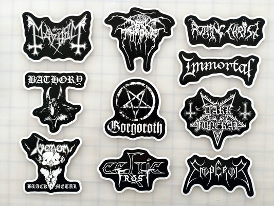 Black Metal Sticker Pack (10 Stickers) Set 1