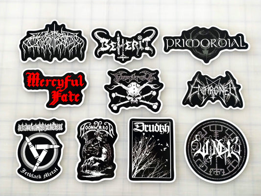 Black Metal Sticker Pack (10 Stickers) Set 4