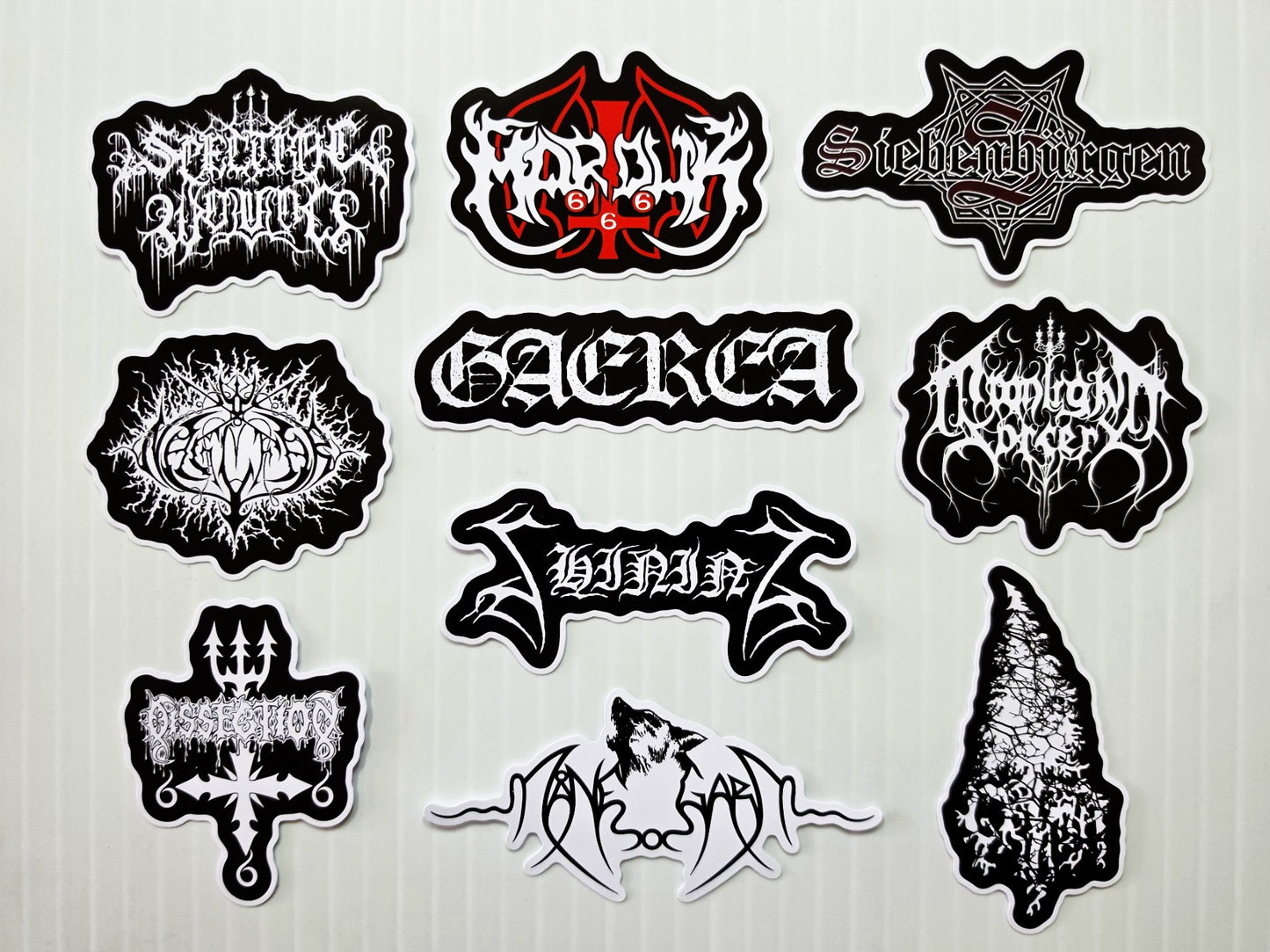 Black Metal Sticker Pack (10 Stickers) Set 7
