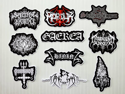Black Metal Sticker Pack (10 Stickers) Set 7