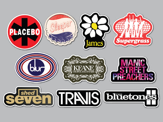 Britpop Sticker Pack (10 Stickers) Set 2