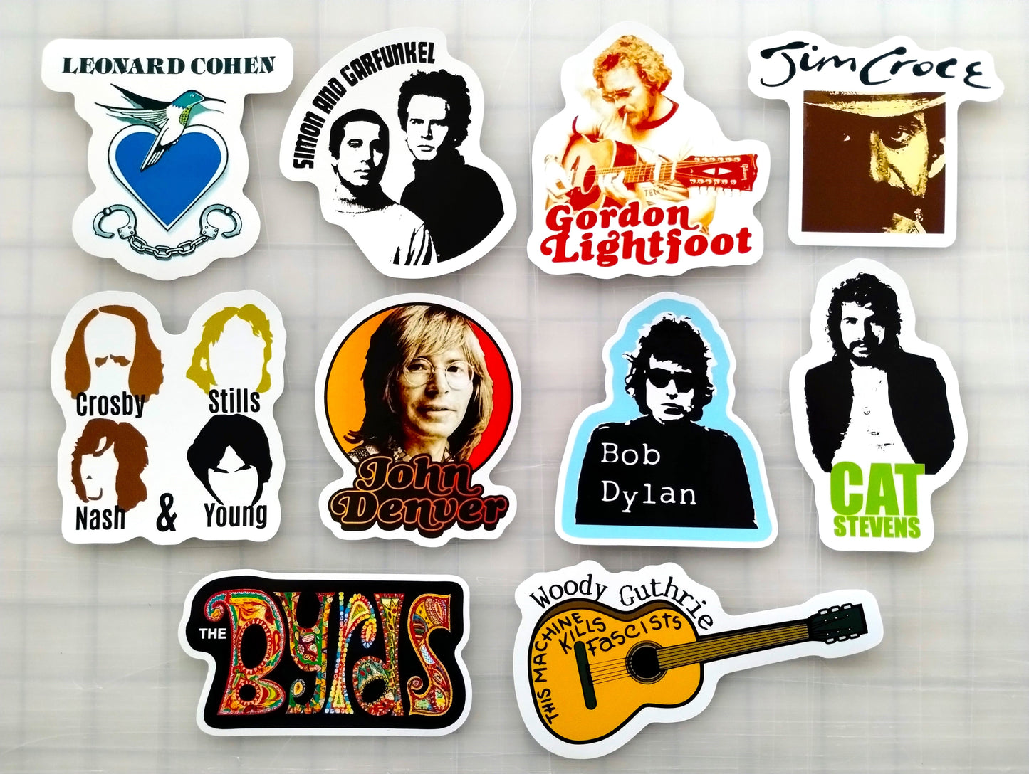 Classic Folk Music Sticker Pack (10 Stickers) Set 1