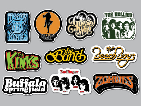 Classic Rock Sticker Pack (10 Stickers) Set 10