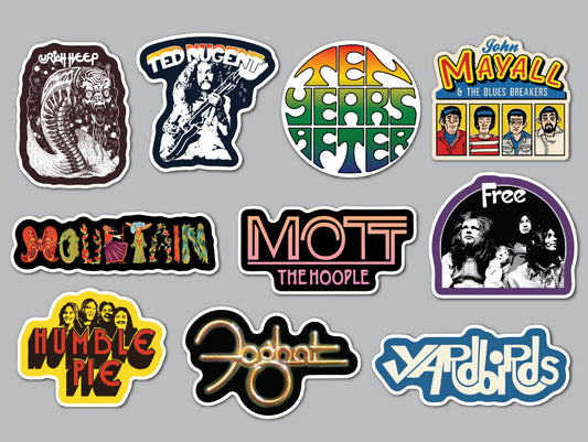 Classic Rock Sticker Pack (10 Stickers) Set 11