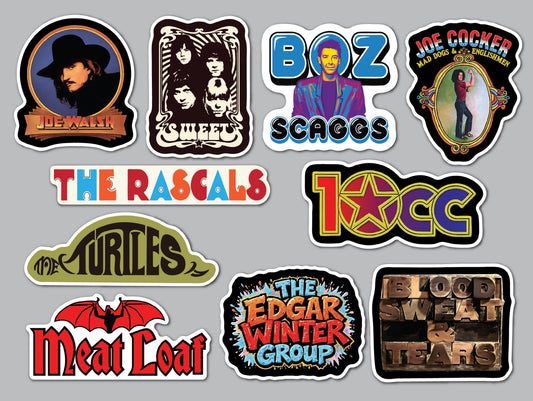Classic Rock Sticker Pack (10 Stickers) Set 12
