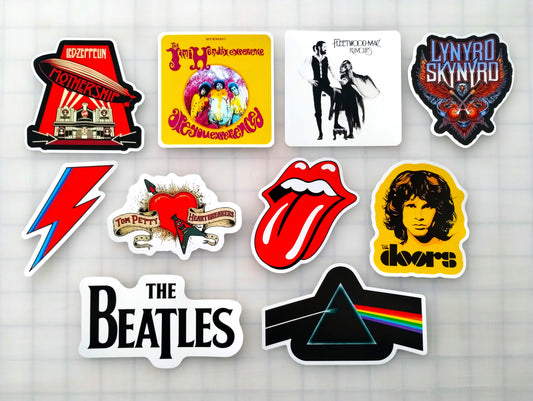 Classic Rock Sticker Pack (10 Stickers) Set 1