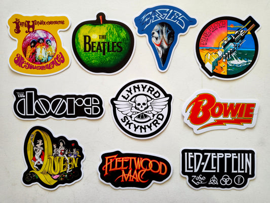 Classic Rock Sticker Pack (10 Stickers) Set 1