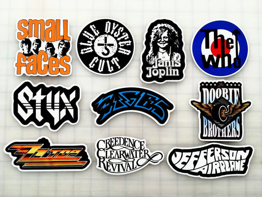 Classic Rock Sticker Pack (10 Stickers) Set 2