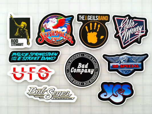 Classic Rock Sticker Pack (10 Stickers) Set 6