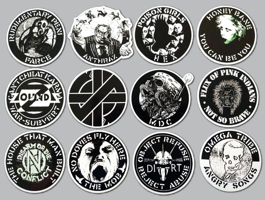 Crass Records / Anarcho Punk Sticker Pack (12 Stickers) SET 1