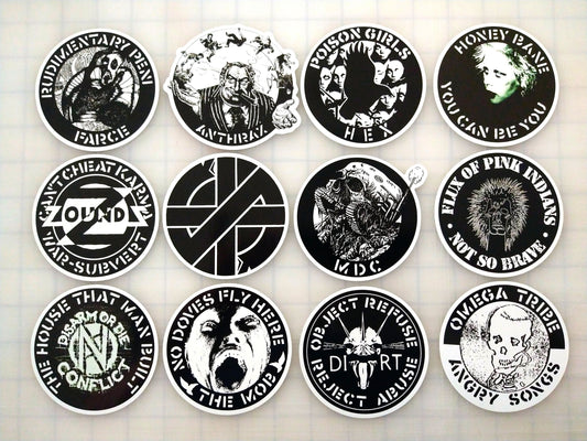 Crass Records / Anarcho Punk Sticker Pack (12 Stickers) SET 1